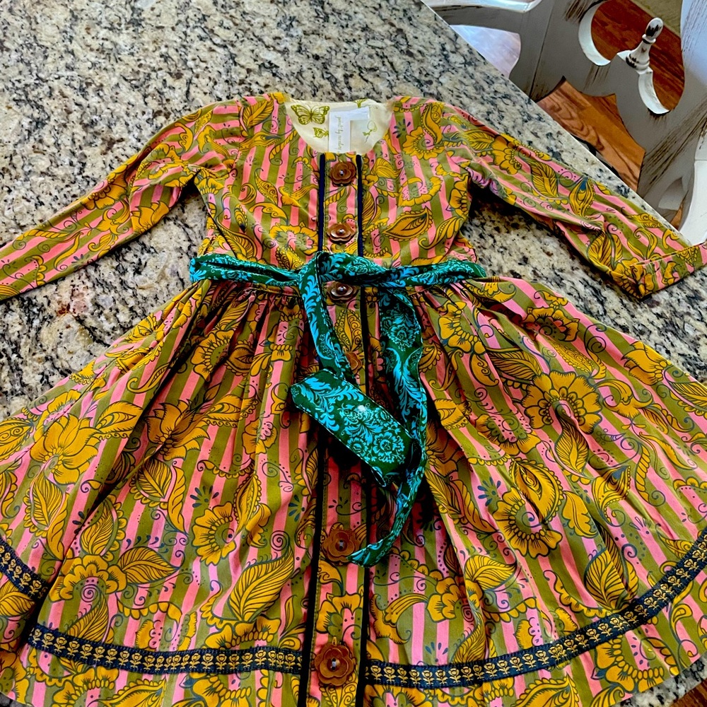 🔥Gorgeous toddlers Paint by Numbers dress, size 2T, long sleeves, wrap belt tie